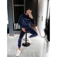 KOMPLET DRES MĘSKI WELUROWY HAFT OLAVOGA MEN SKIP NAVY BLUE