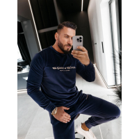 KOMPLET DRES MĘSKI WELUROWY HAFT OLAVOGA MEN SKIP NAVY BLUE