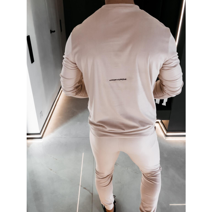 KOMPLET DRES MĘSKI WELUROWY HAFT OLAVOGA MEN SKIP BEIGE