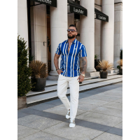 KOSZULA MĘSKA PASKI OLAVOGA MEN MIUS NAVY BLUE