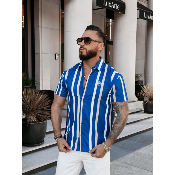 KOSZULA MĘSKA PASKI OLAVOGA MEN MIUS NAVY BLUE