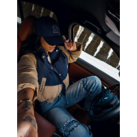 KURTKA DAMSKA BOMBER PIKOWANA OLAVOGA KIAR NAVY BLUE