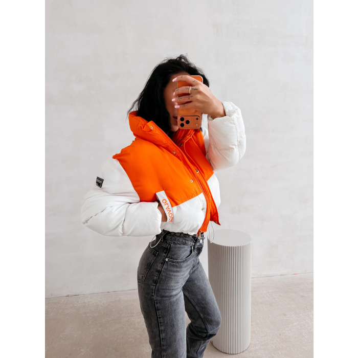 KURTKA DAMSKA BOMBER PIKOWANA OLAVOGA KIAR ORANGE
