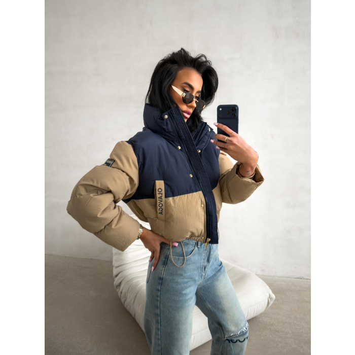 KURTKA DAMSKA BOMBER PIKOWANA OLAVOGA KIAR NAVY BLUE