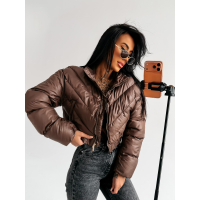 KURTKA DAMSKA BOMBER PIKOWANA OLAVOGA TAAZU BROWN