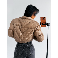 KURTKA DAMSKA BOMBER PIKOWANA OLAVOGA TAAZU BEIGE