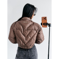 KURTKA DAMSKA BOMBER PIKOWANA OLAVOGA TAAZU BROWN