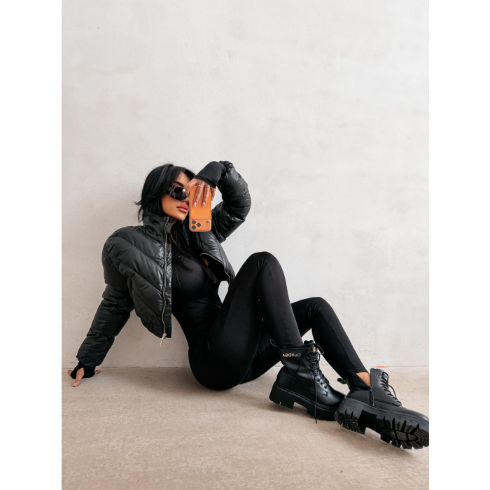 KURTKA DAMSKA BOMBER PIKOWANA OLAVOGA TAAZU BLACK