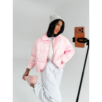 KURTKA DAMSKA BOMBER PIKOWANA OLAVOGA YUE PUDER PINK