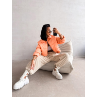 KURTKA DAMSKA BOMBER PIKOWANA OLAVOGA YUE NEON CORAL