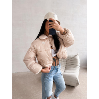KURTKA DAMSKA BOMBER PIKOWANA OLAVOGA YUE BEIGE