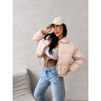 KURTKA DAMSKA BOMBER PIKOWANA OLAVOGA YUE BEIGE