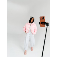KURTKA DAMSKA BOMBER PIKOWANA OLAVOGA YUE PUDER PINK