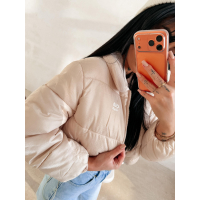 KURTKA DAMSKA BOMBER PIKOWANA OLAVOGA YUE BEIGE