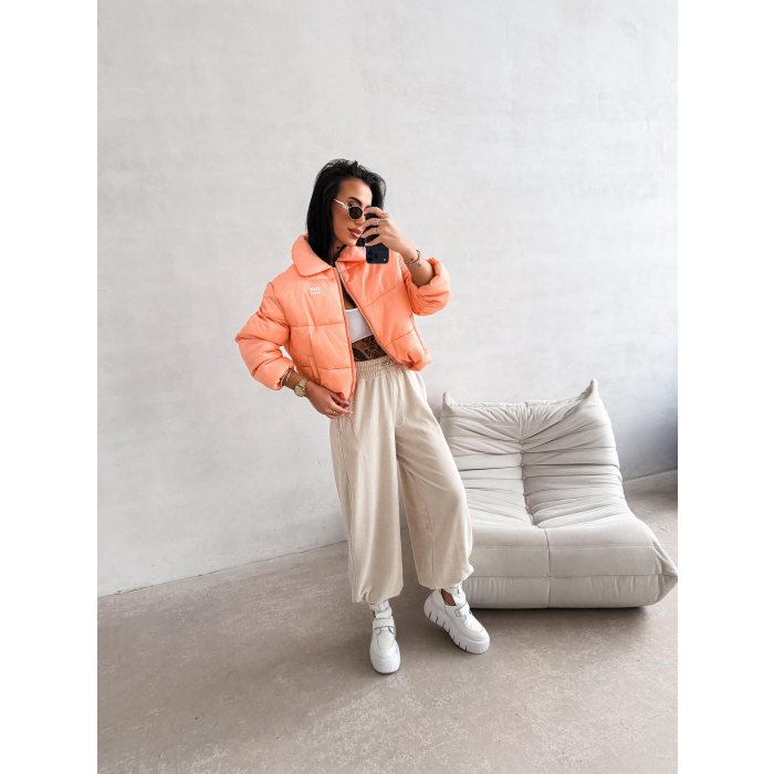 KURTKA DAMSKA BOMBER PIKOWANA OLAVOGA YUE NEON CORAL