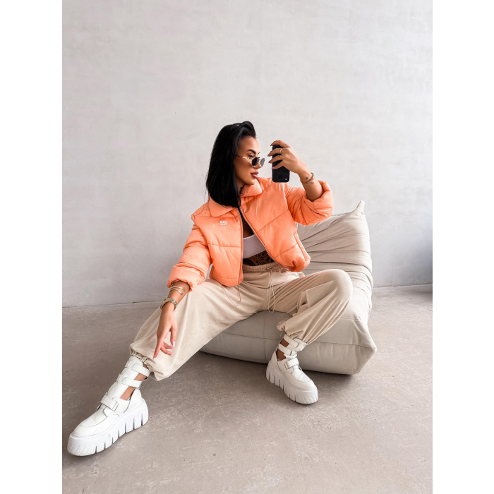 KURTKA DAMSKA BOMBER PIKOWANA OLAVOGA YUE NEON CORAL