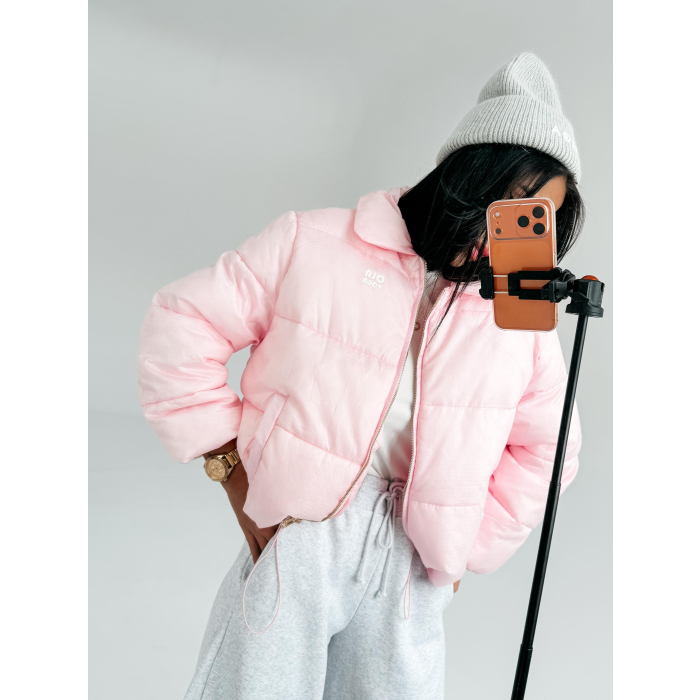 KURTKA DAMSKA BOMBER PIKOWANA OLAVOGA YUE PUDER PINK