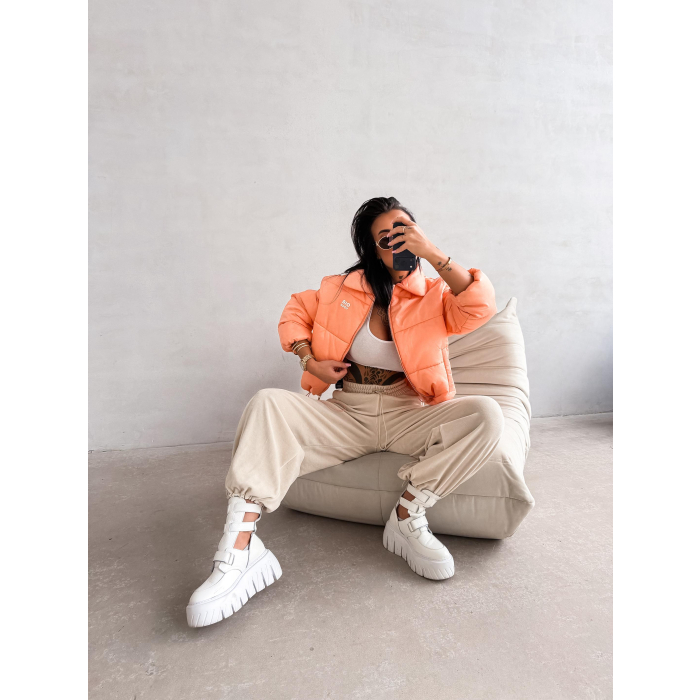 KURTKA DAMSKA BOMBER PIKOWANA OLAVOGA YUE NEON CORAL