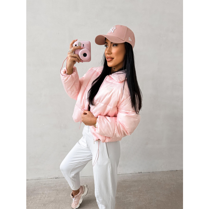 KURTKA DAMSKA BOMBER PIKOWANA OLAVOGA YUE PUDER PINK