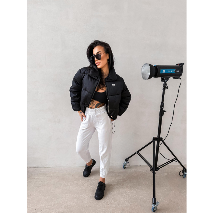KURTKA DAMSKA BOMBER PIKOWANA OLAVOGA YUE BLACK