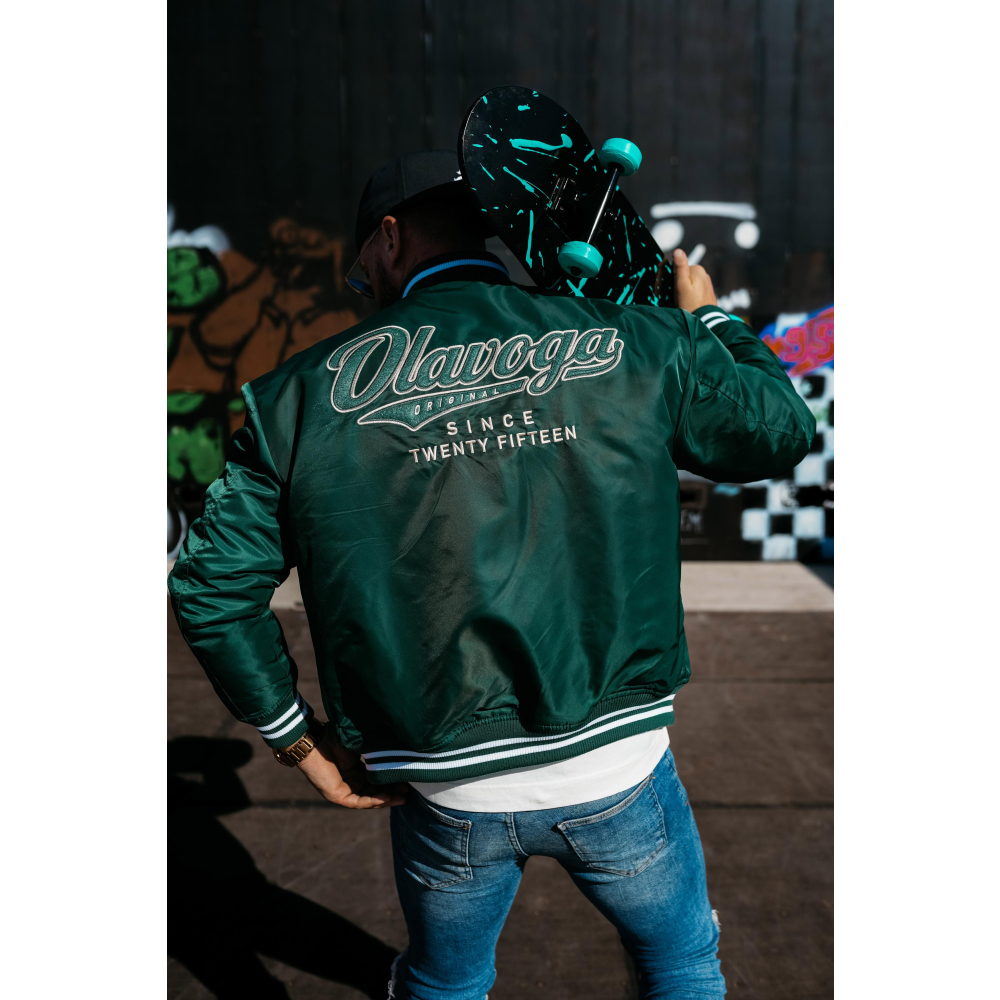 KURTKA MĘSKA OVERSIZE BOMBERKA OLAVOGA MEN PITWEST NAVY GREEN