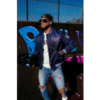 KURTKA MĘSKA OVERSIZE BOMBERKA OLAVOGA MEN PITWEST NAVY BLUE