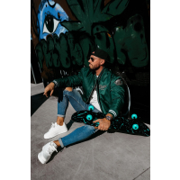 KURTKA MĘSKA OVERSIZE BOMBERKA OLAVOGA MEN PITWEST NAVY GREEN