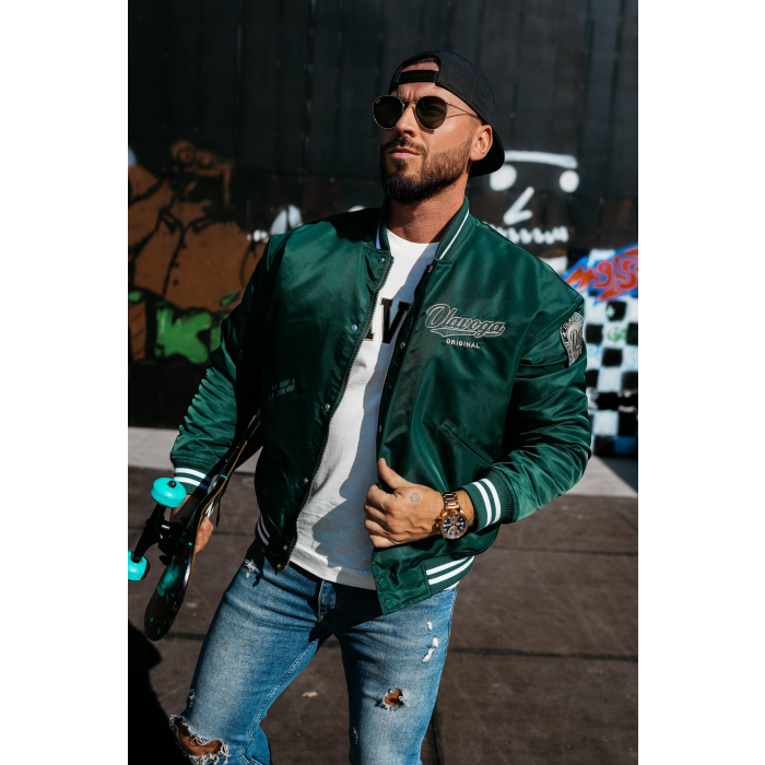 KURTKA MĘSKA OVERSIZE BOMBERKA OLAVOGA MEN PITWEST NAVY GREEN