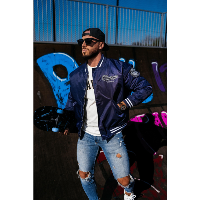 KURTKA MĘSKA OVERSIZE BOMBERKA OLAVOGA MEN PITWEST NAVY BLUE