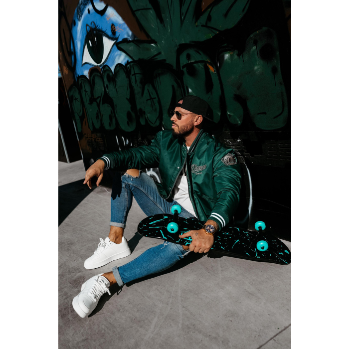 KURTKA MĘSKA OVERSIZE BOMBERKA OLAVOGA MEN PITWEST NAVY GREEN