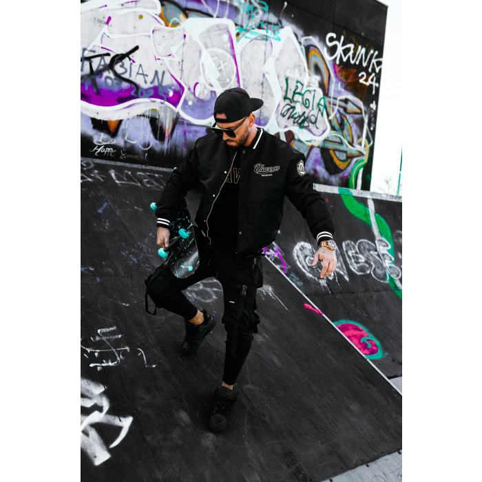 KURTKA MĘSKA OVERSIZE BOMBERKA OLAVOGA MEN PITWEST BLACK
