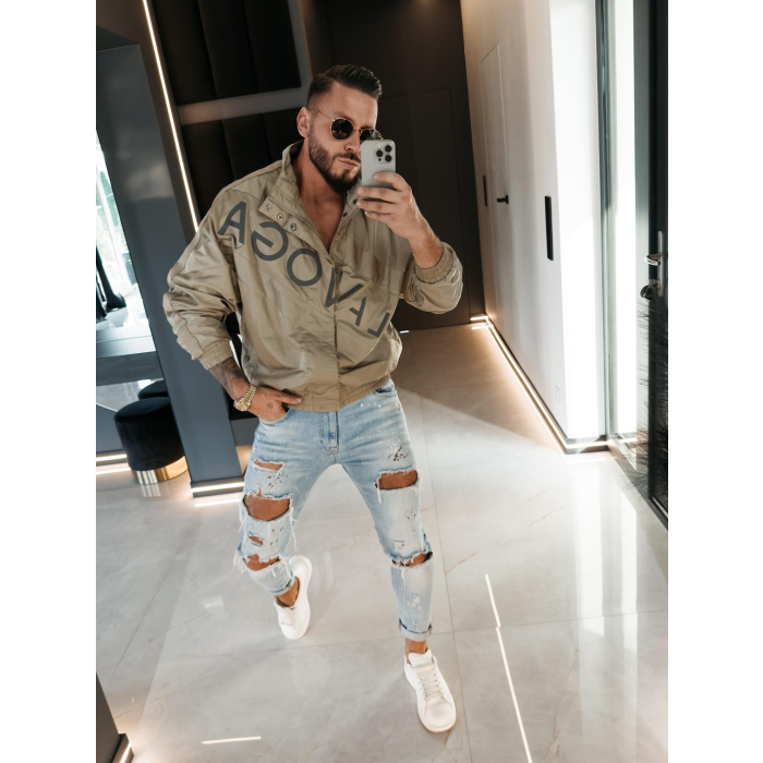 KURTKA MĘSKA OVERSIZE BOMBERKA OLAVOGA MEN VEAGE KHAKI
