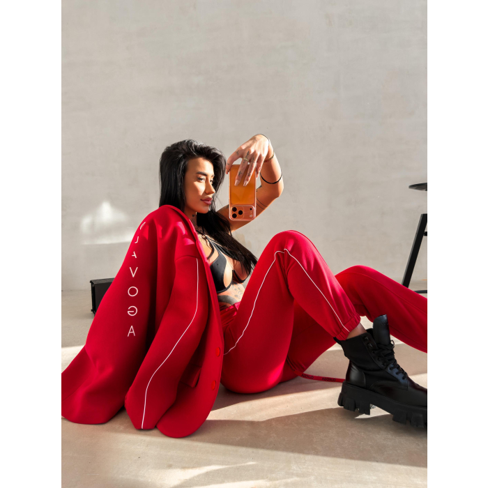 MARYNARKA ŻAKIET OVERSIZE OLAVOGA REFINE RED
