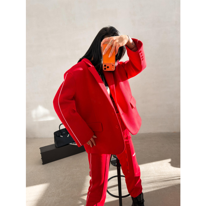 MARYNARKA ŻAKIET OVERSIZE OLAVOGA REFINE RED