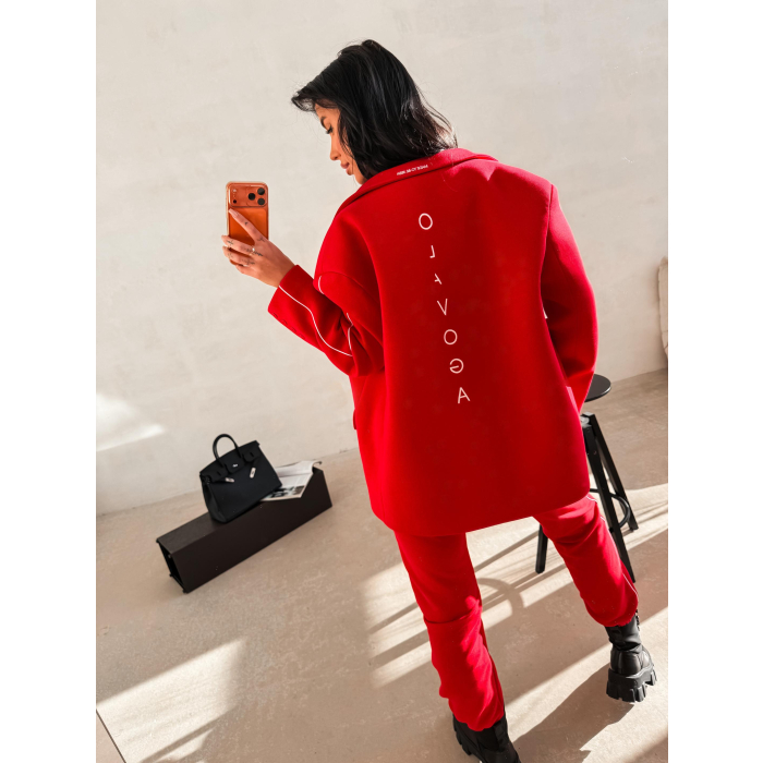 MARYNARKA ŻAKIET OVERSIZE OLAVOGA REFINE RED