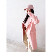 PŁASZCZ DAMSKI DŁUGI OLAVOGA FONAJ CORAL PINK