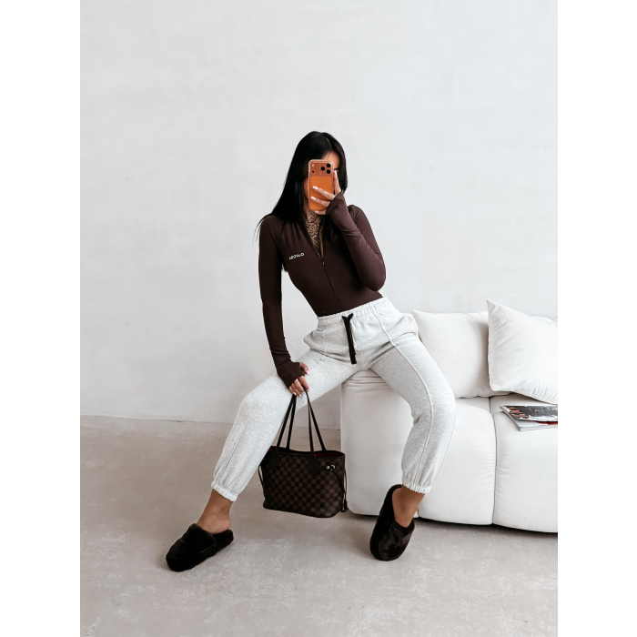 BODY DAMSKIE NA ZAMEK MODELUJĄCE OLAVOGA ESSENTIAL BROWN