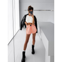 SPODENKI DAMSKIE BAWEŁNIANE KRÓTKIE KRYSZTAŁKI OLAVOGA SWIFT PEACH PINK