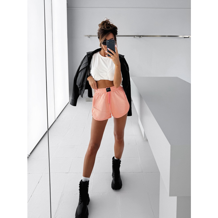 SPODENKI DAMSKIE BAWEŁNIANE KRÓTKIE KRYSZTAŁKI OLAVOGA SWIFT PEACH PINK