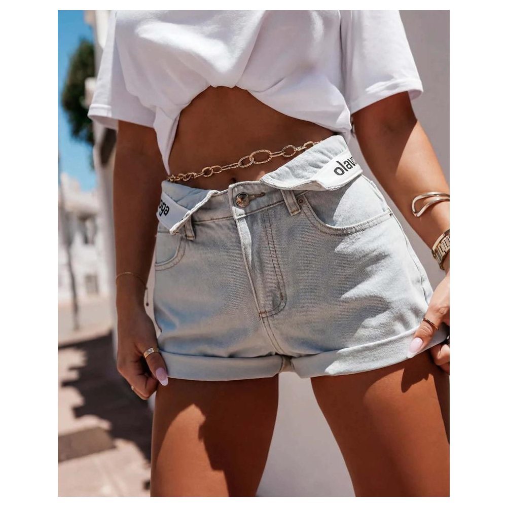 SPODENKI JEANSOWE WYWIJANY PAS OLAVOGA TILLA LIGHT JEANS