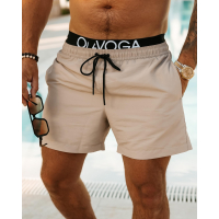 SPODENKI KĄPIELOWE MĘSKIE KĄPIELÓWKI LOGOWANE OLAVOGA MEN SWIMWEAR REON BEIGE