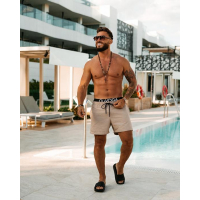 SPODENKI KĄPIELOWE MĘSKIE KĄPIELÓWKI LOGOWANE OLAVOGA MEN SWIMWEAR REON BEIGE