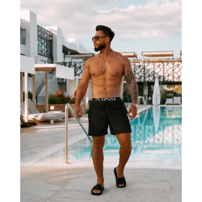 SPODENKI KĄPIELOWE MĘSKIE KĄPIELÓWKI LOGOWANE OLAVOGA MEN SWIMWEAR REON BLACK