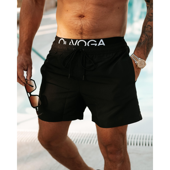 SPODENKI KĄPIELOWE MĘSKIE KĄPIELÓWKI LOGOWANE OLAVOGA MEN SWIMWEAR REON BLACK