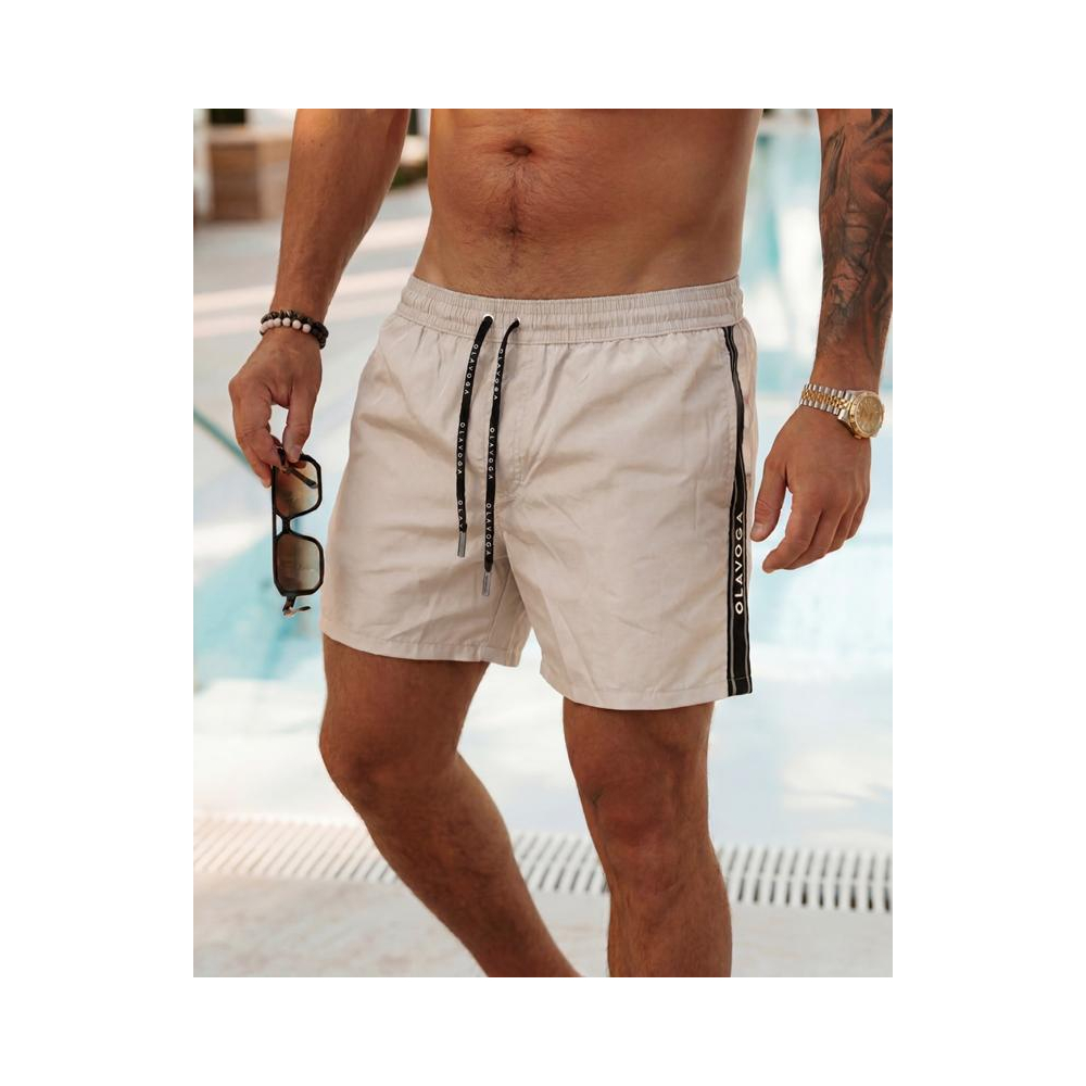 SPODENKI KĄPIELOWE MĘSKIE KĄPIELÓWKI OLAVOGA MEN SWIMWEAR MIENCE BEIGE