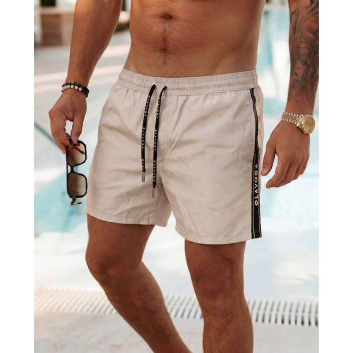 SPODENKI KĄPIELOWE MĘSKIE KĄPIELÓWKI OLAVOGA MEN SWIMWEAR MIENCE BEIGE