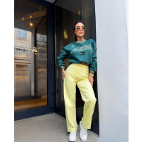 BLUZA DRESOWA BAWEŁNIANA DAMSKA OLAVOGA VESA DEEP GREEN