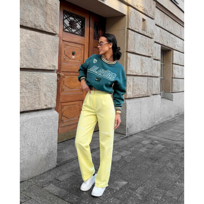 BLUZA DRESOWA BAWEŁNIANA DAMSKA OLAVOGA VESA DEEP GREEN