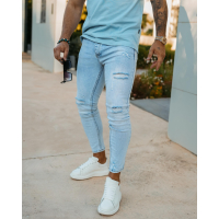 SPODNIE JEANSOWE MĘSKIE DENIM OLAVOGA MEN AMERON LIGHT BLUE