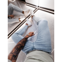 SPODNIE JEANSOWE MĘSKIE DENIM OLAVOGA MEN DOLERI LIGHT BLUE